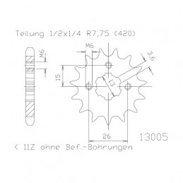 front sprockets YAMAHA 50 DT 78-95