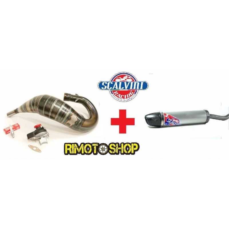 KIT POTENZIAMENTO HM125 RAVE2 SCALVINI Silenciador ALU-CARB Bufanda de escape escape