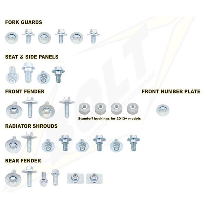 kit vis de fixation en plastique Bolt Kawasaki Kx 250 2003-2008