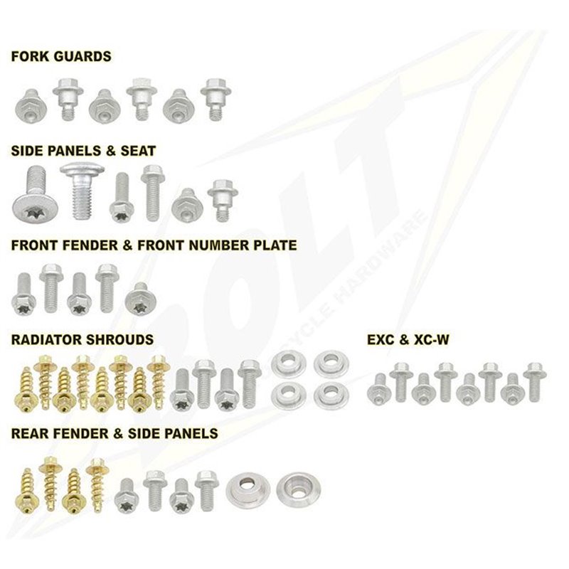 kit full plastic fastener Bolt KTm Exc 250 17-19