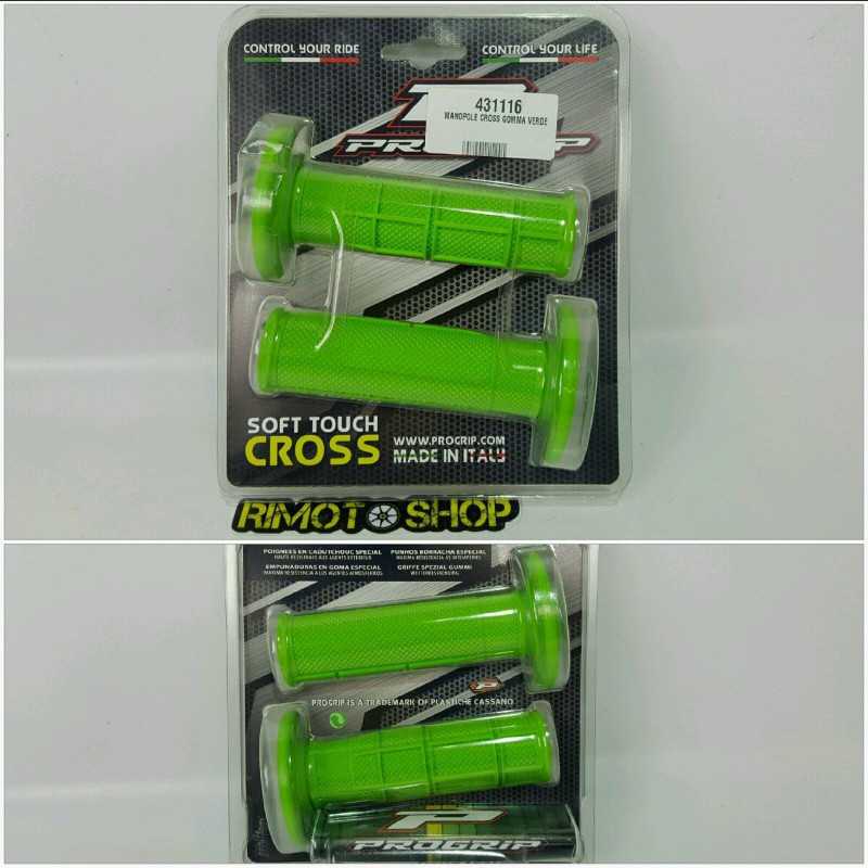 coppia manopole PROGRIP verde knobs motocross