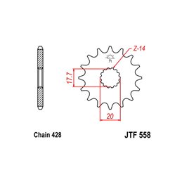 front sprockets 16 teeth YAMAHA 125 DT R LC 89-92