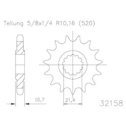 Pignon 16 dents YAMAHA 600 XJ 6 F(RG198/RG19M) 10-11