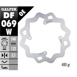 Disco freno Galfer Wave Honda CR 125 02-07 posteriore-DF069W-