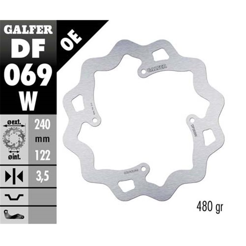Disco freno Galfer Wave Honda CR 125 02-07 Disco freno Galfer Wave Honda CR 125 02-07
