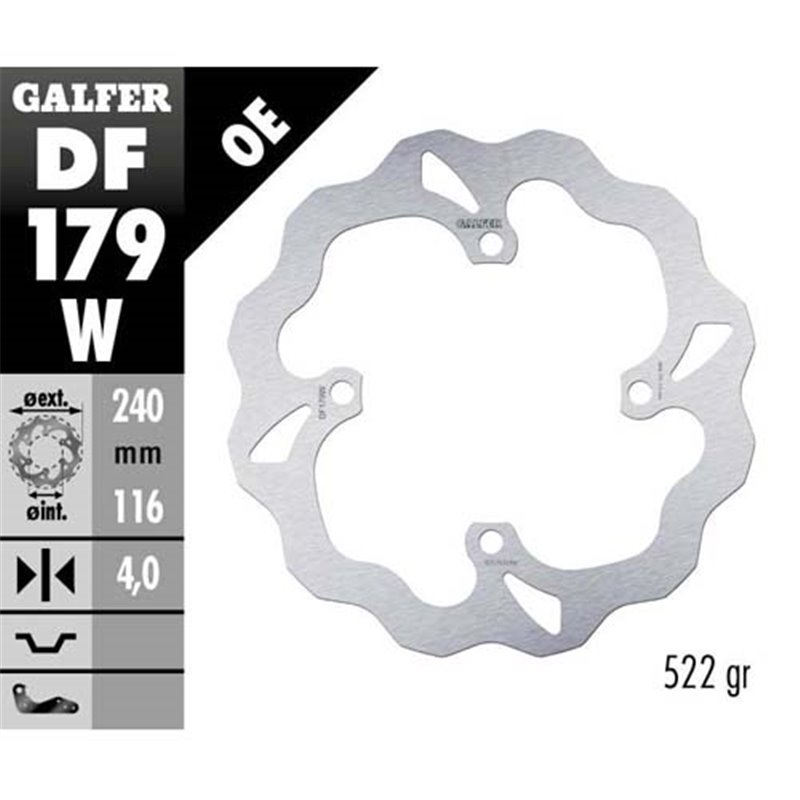 Disco freno Galfer Wave Kawasaki KX 450 F 06-18 Disco freno Galfer Wave Kawasaki KX 450 F 06-18