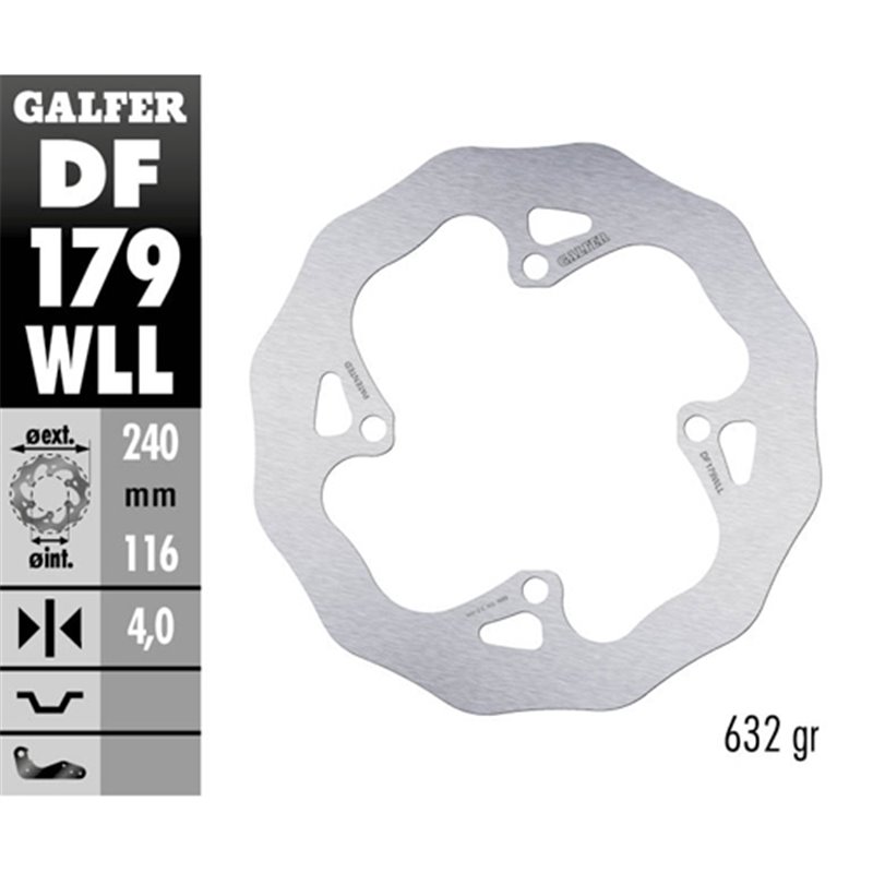 disque de frein Galfer Wave Kawasaki KX 125 03-08 arrière