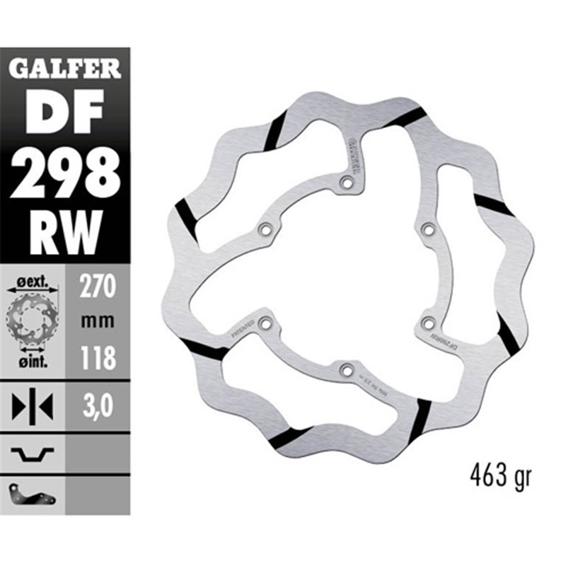 Disco freno Galfer Race Yamaha YZ 125 17-19 anteriore-DF298RW-