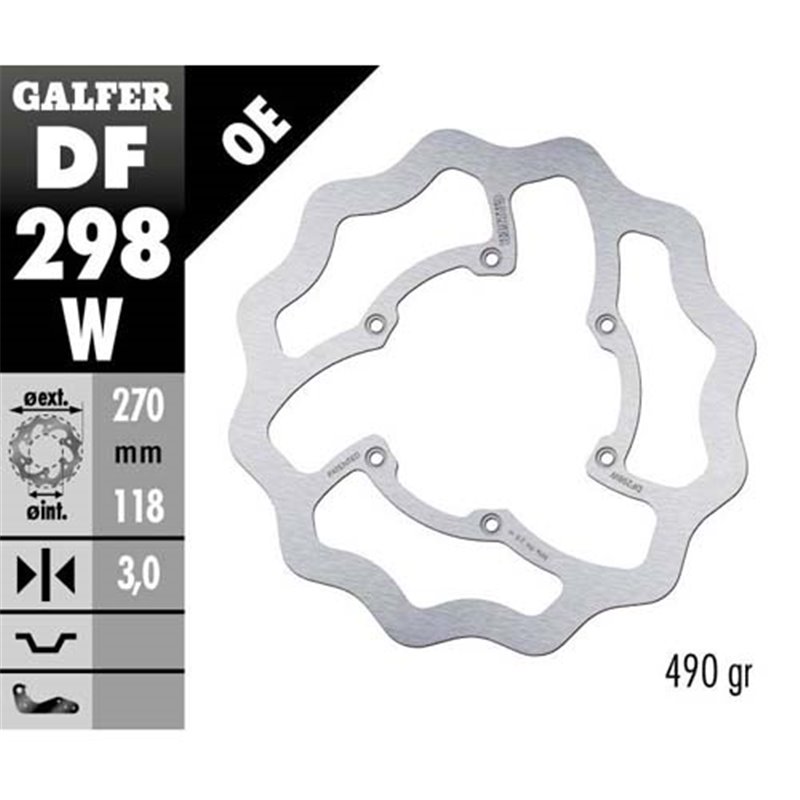 disque de frein Galfer Wave Yamaha YZ 125 17-19