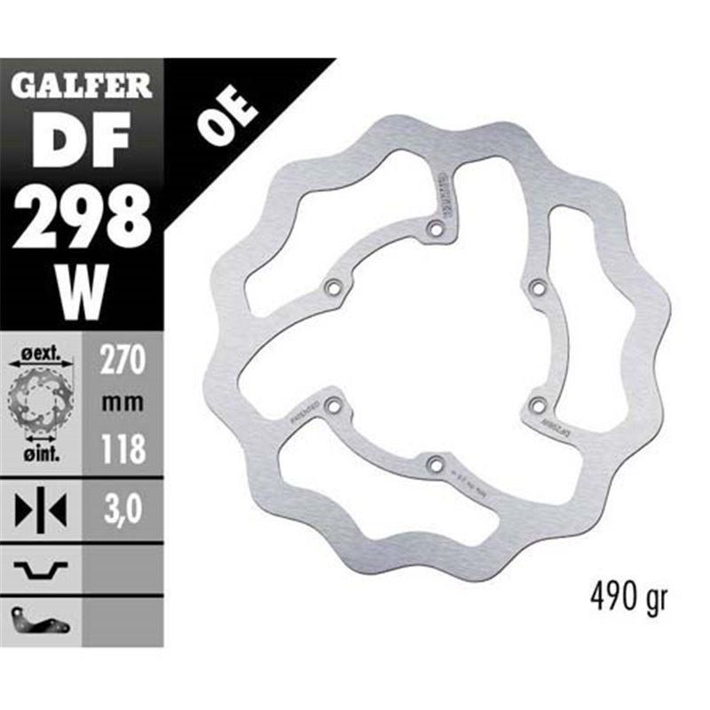 disque de frein Galfer Wave Yamaha YZ 250 17-19 disque de frein Galfer Wave Yamaha YZ 250 17-19