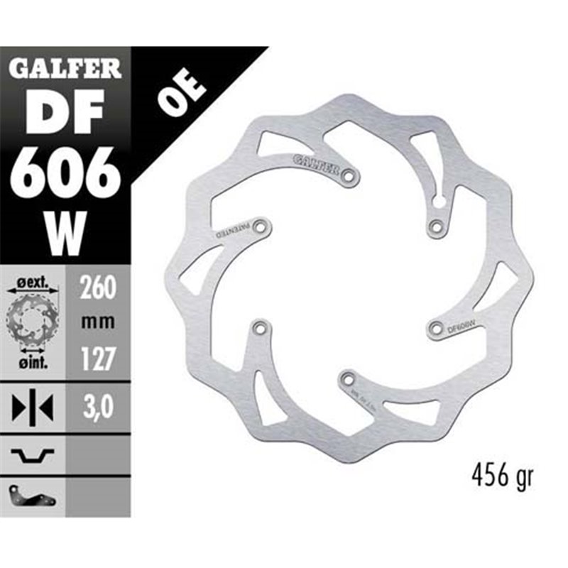 Disco freno Galfer Wave KTM 250 EXC-F 07-19 anteriore-DF606W-