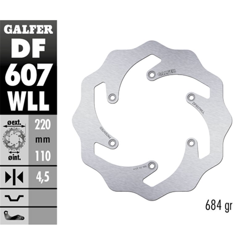 Disco freno Galfer Wave Husaberg 250 FE 13-14 posteriore