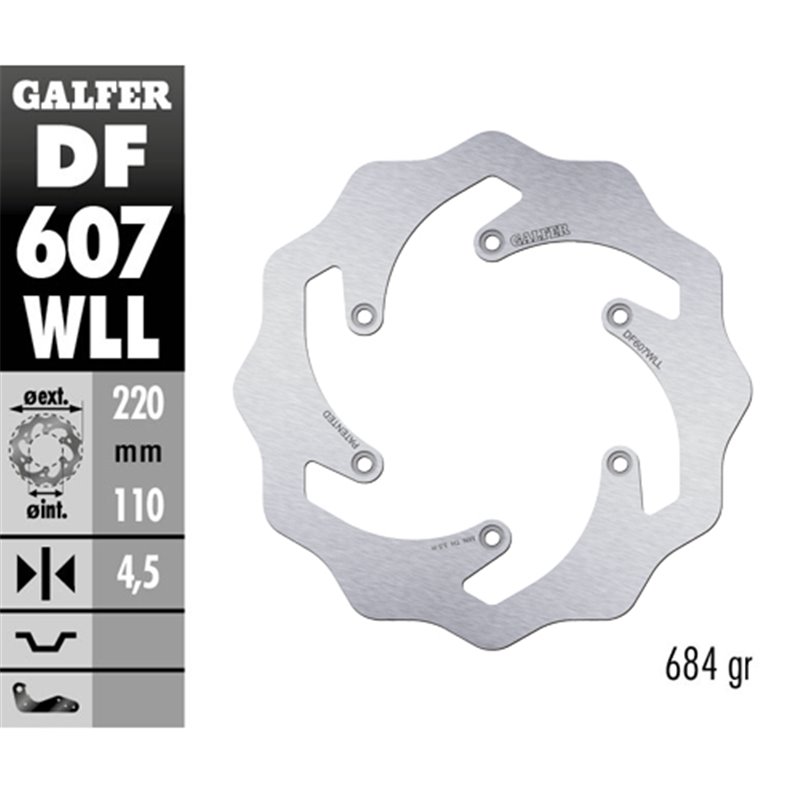disque de frein Galfer Wave Husaberg 450 FE 04-14 arrière