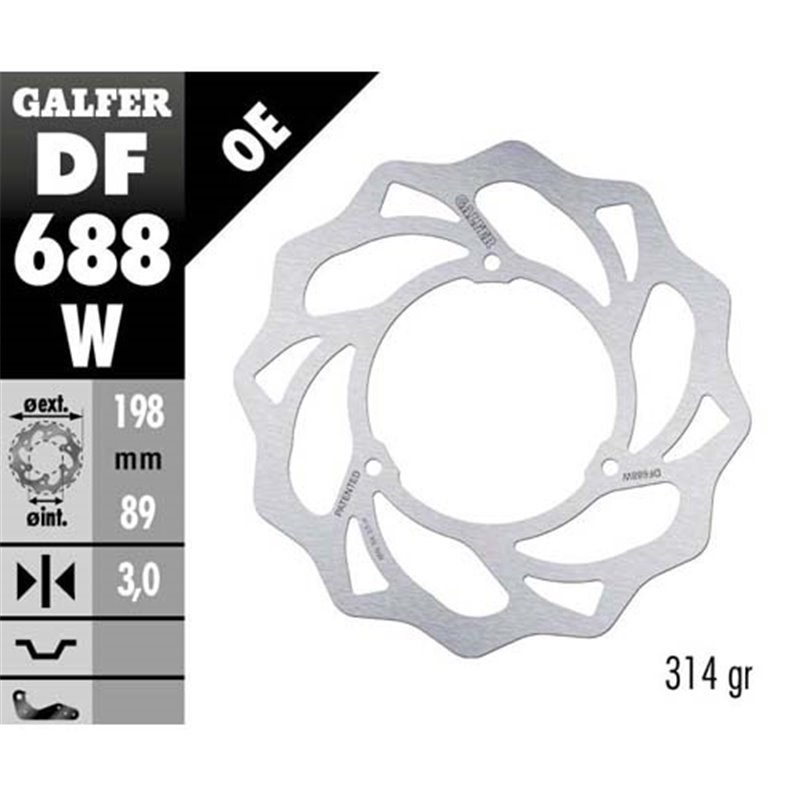Disco freno Galfer Wave KTM 65 SX 02-19 anteriore-DF688W-GALFER