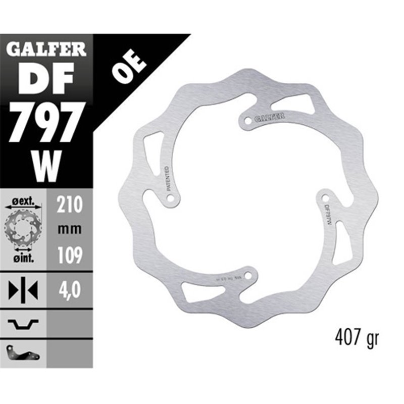 Disco freno Galfer Wave KTM 85 SX 11-19 posteriore-DF797W-GALFER