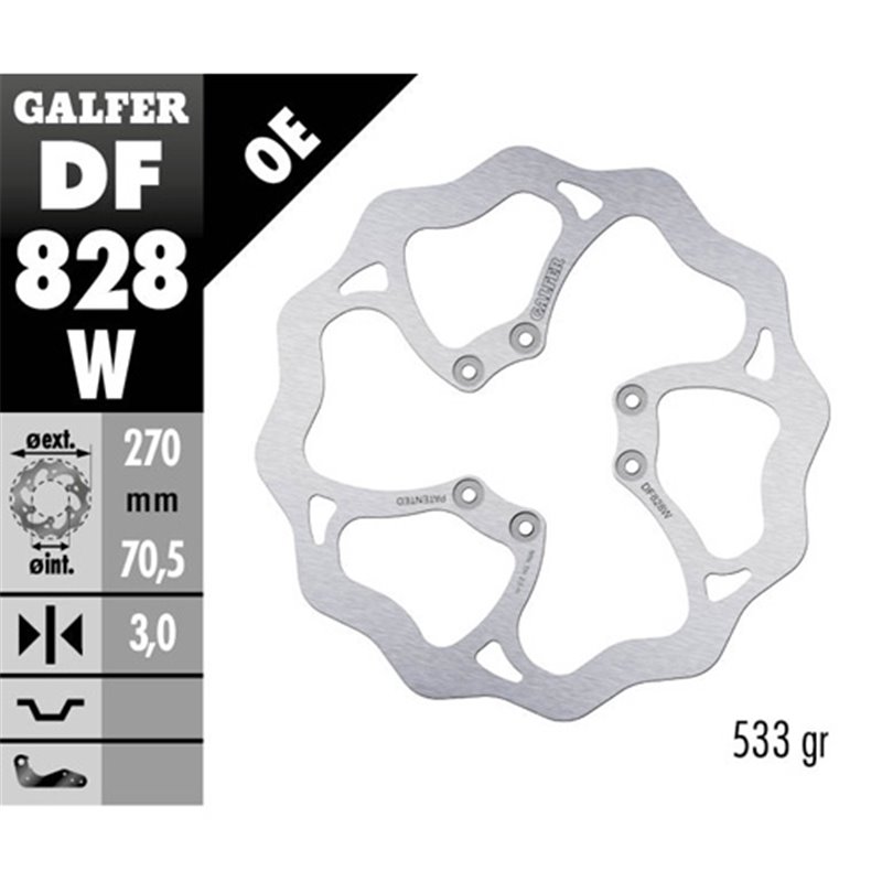 Disco freno Galfer Wave TM EN/MX 250 04-18 Disco freno Galfer Wave TM EN/MX 250 04-18