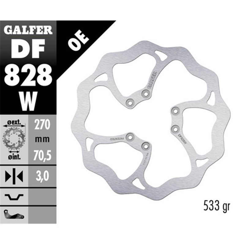 disque de frein Galfer Wave TM EN/MX 250 F 04-18