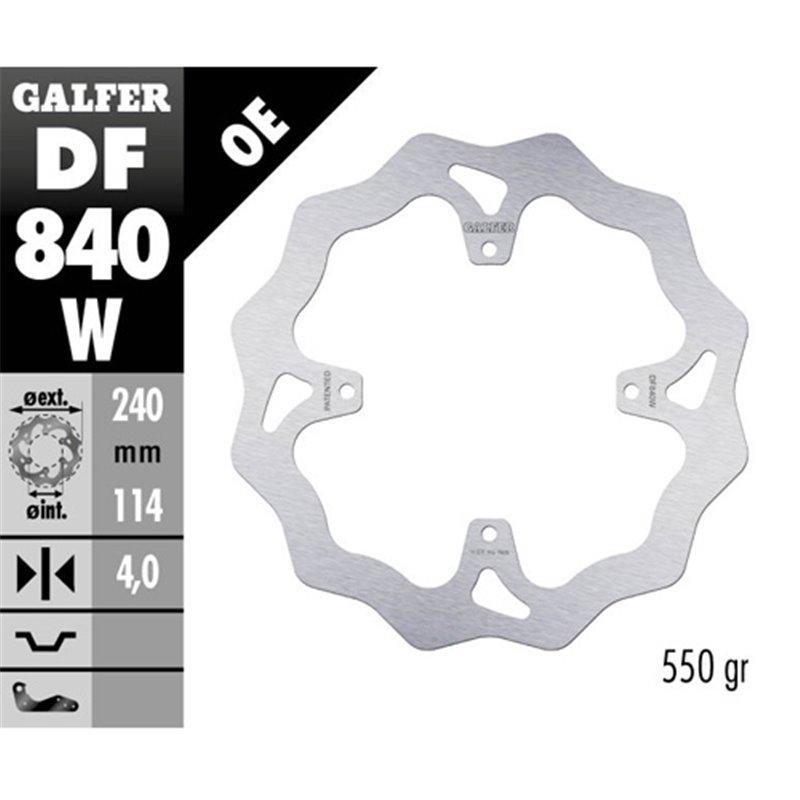 disque de frein Galfer Wave TM EN/MX 450 F 15-18