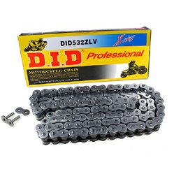 Motorcycle DID chain step 532ZLV Black with rivet joint