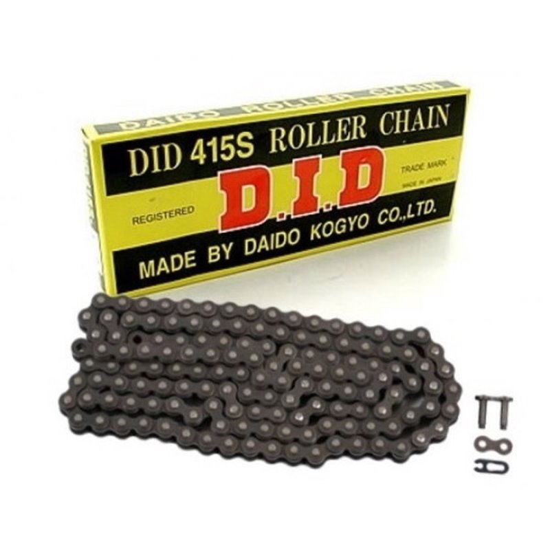 Motorcycle DID chain 415S Black with clip joint