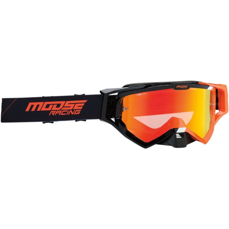 Occhiali Motocross Enduro MOOSE XCRHATCH Nero/Arancione-26012346-Moose racing