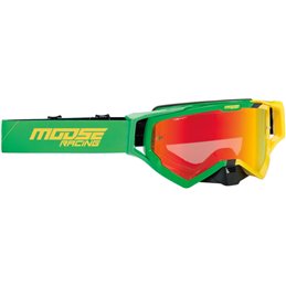 Masque de moto enduro MOOSE XCRHATCH VeRossoe / Jaune--26012348-Moose racing