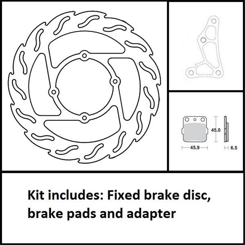 Kit disco freno flottante maggiorato 260mm HONDA CR80 96-02/CR85 03-07