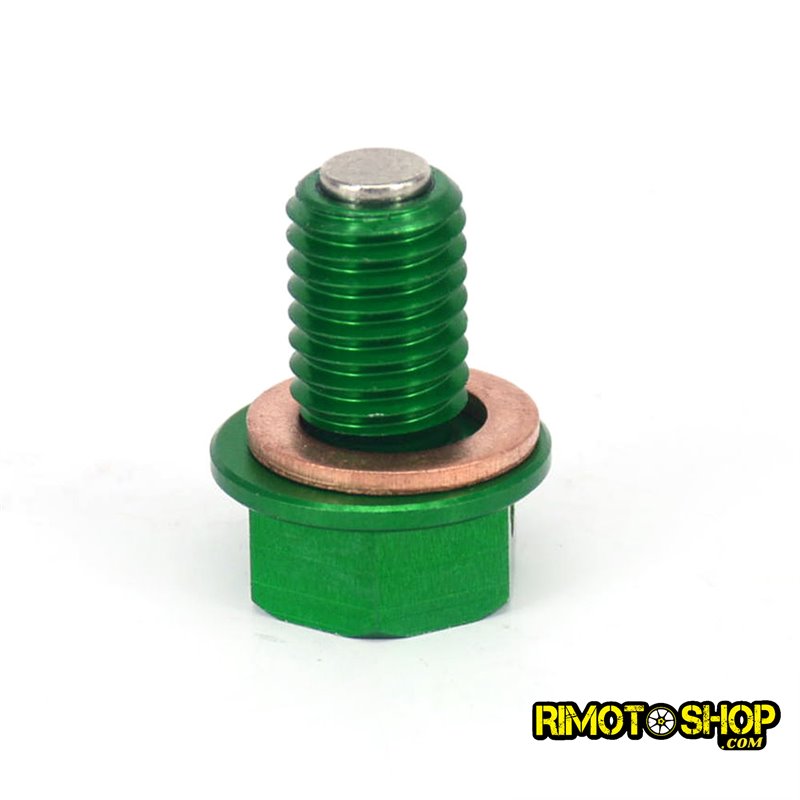 Tappo scarico olio magnetico Kawasaki KX 85 2001-2018 verde-RMT-KAW01-RiMotoShop