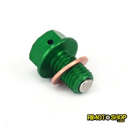 Tappo scarico olio magnetico Kawasaki KX 85 2001-2018 verde-RMT-KAW01-RiMotoShop