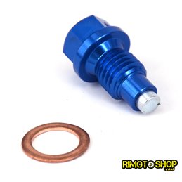 Tappo scarico olio magnetico Yamaha WR 250 F 2006-2018 blu-RMT-YAM01-RiMotoShop