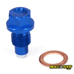 Tappo scarico olio magnetico Yamaha YZ 125 2007-2018 blu-RMT-YAM01-RiMotoShop