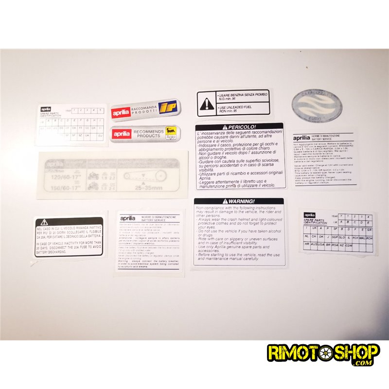 jeu d'autocollants APRILIA RS 250 1998-2003 info technique-AP8177624-RiMotoShop