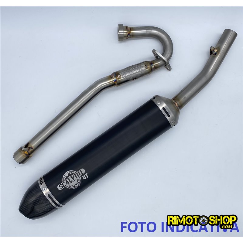 BETA RR125 LC 4T carburettor Expansion EXHAUST with Scalvini silencer carbon