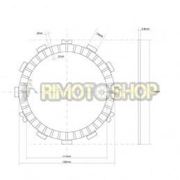 KAWASAKI 125 KX 94/96 Kit Dischi frizione Guarniti