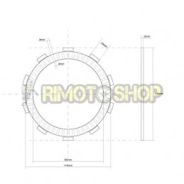 YAMAHA 80 YZ RB 81/85 Kit disques d'embrayage garnie