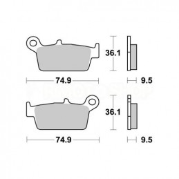 Pastiglie freno AP Yamaha YZ 125 98-02 posteriori